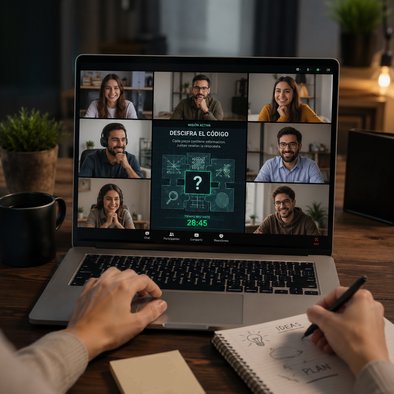 Participantes conectados en una experiencia de Team Building Online
